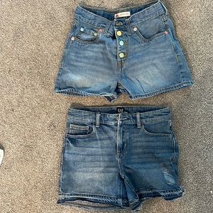 2 pair size 12 Jean shorts (Levi’s and gap)